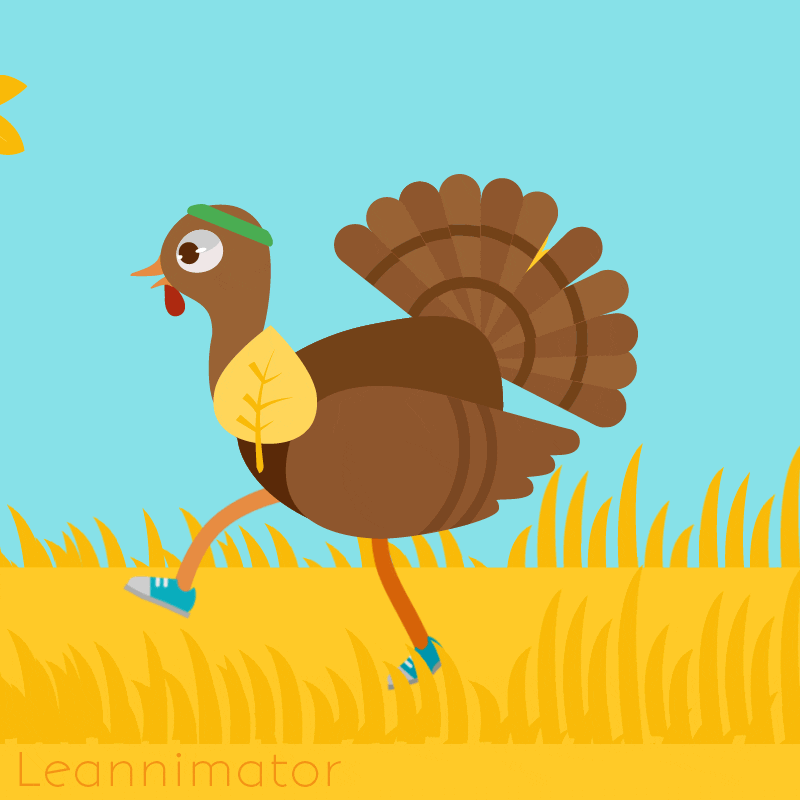 Thanksgiving Running GIF by Leannimator